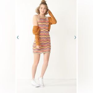 NWT Crochet Halter Mini Dress. Size Large.